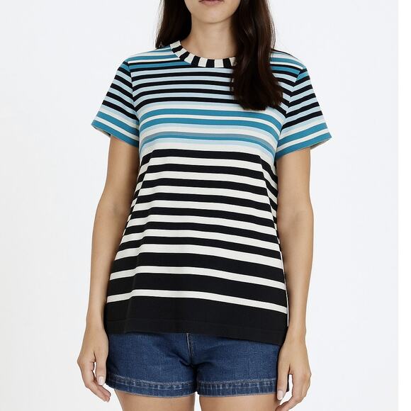 Marc by Marc Jacobs Striped Tee Womens Small Blue White Classic Nautical Top - Picture 1 of 7